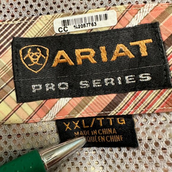 Ariat Pro Series  Button Down Shirt Mens Multicolor Size XXL Long Sleeve Plaid - Picture 11 of 11